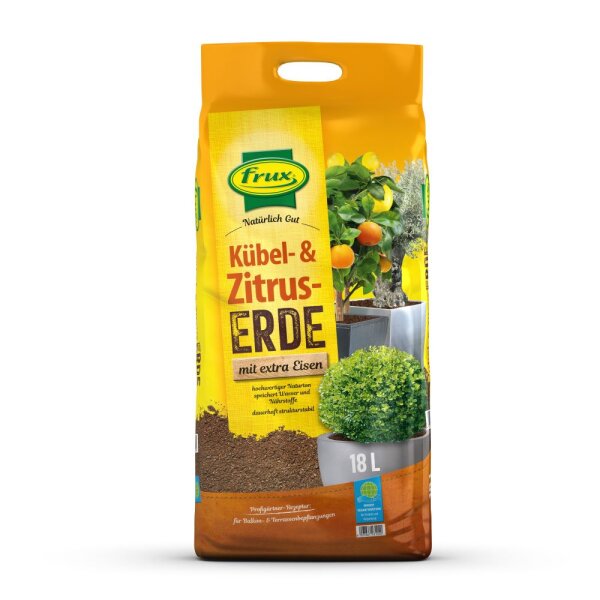 Frux Kübel- & Zitruspflanzenerde mit extra Eisen, 18 Liter