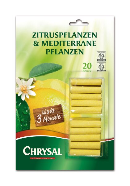 CHRYSAL Zitrus & Mediterrane Pflanzen Düngestäbchen, 20 Stück